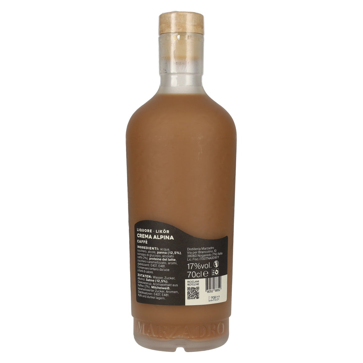 Marzadro Crema Alpina Coffee Liqueur 17% ABV 0.7l