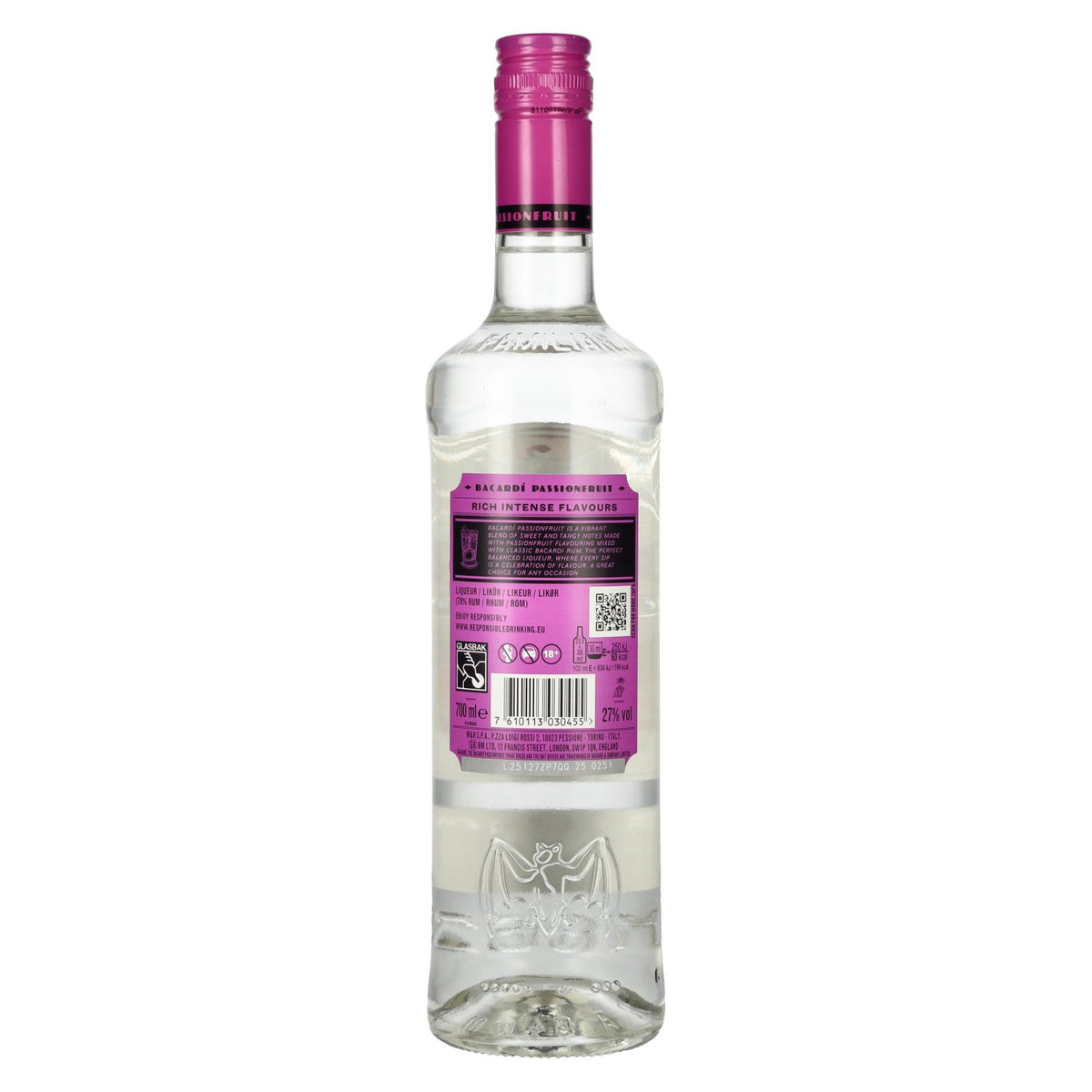 Bacardi PASSIONFRUIT Rum met natuurlijke aroma's 27% vol. 0,7 l