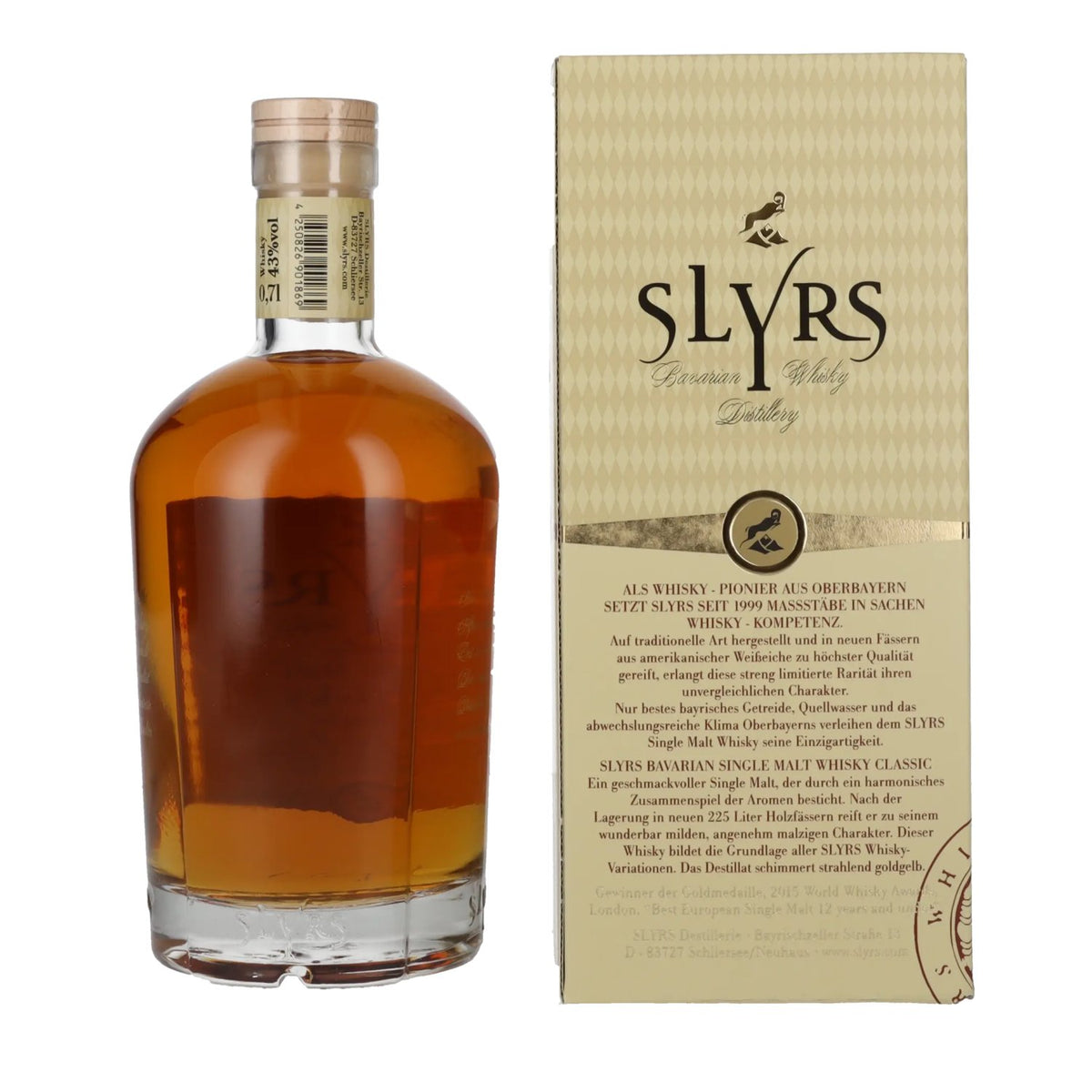 Slyrs CLASSIC Beierse single malt whisky 43% vol. 0,7 l in geschenkverpakking