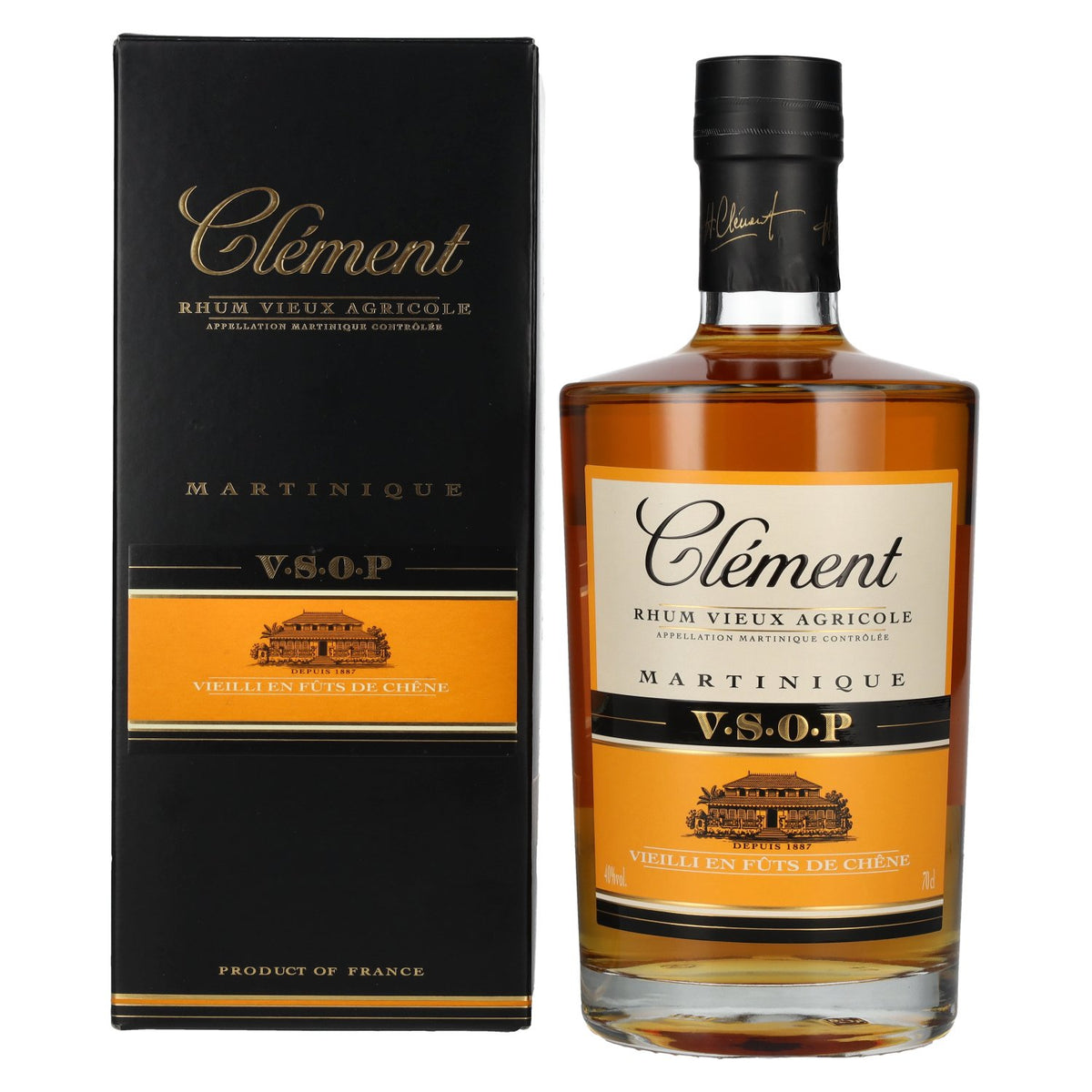 Clément Rhum Vieux Agricole V.S.O.P. VIEILLI EN FÛTS DE CHÊNE 40% Vol. 0,7l in Geschenkbox
