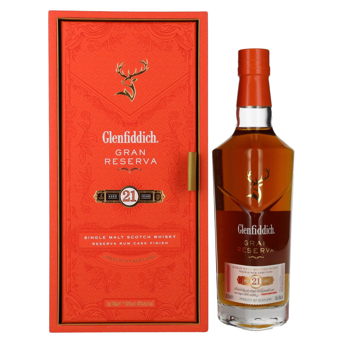 Glenfiddich 21 Years Old GRAN RESERVA Rum Cask Finish 40% vol. 0,7 l in geschenkverpakking