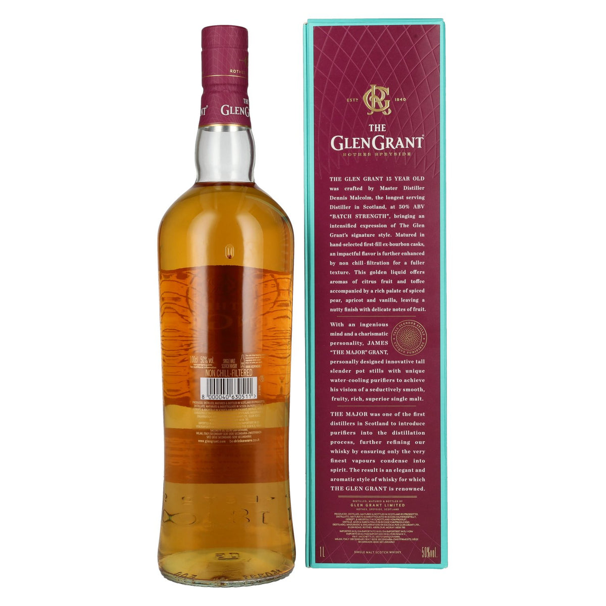 Glen Grant 15 Years Old BATCH STRENGTH Single Malt Whisky 50% Vol. 1l in Geschenkbox