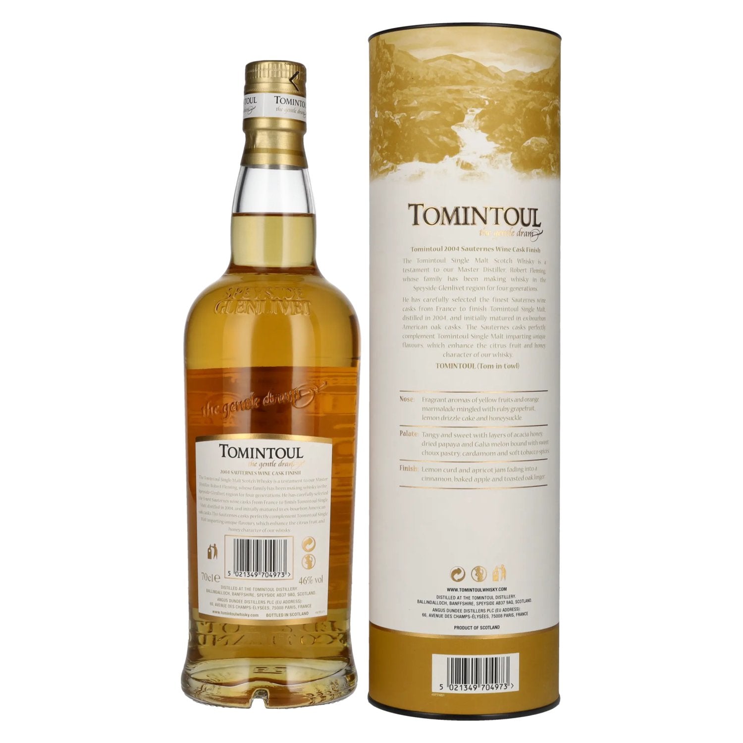 Tomintoul 16 Years Old The Gentle Dram Single Malt Scotch Whisky Limited Edition 2004 46% Vol. 0,7l in geschenkverpakking