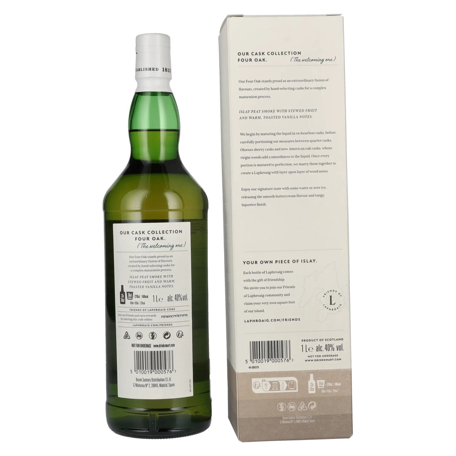Laphroaig FOUR OAK 40% vol. 1l en boîte cadeau