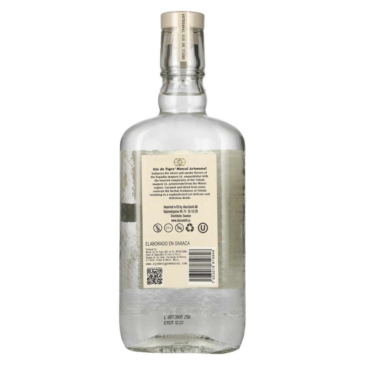 Ojo de Tigre Mezcal Artesanal Joven 100% agave 37% vol. 0,7 l