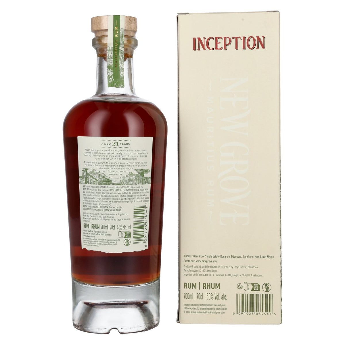New Grove INCEPTION 21-Year-Old Mauritius Rum, Vintage 2004, 50% ABV, 0.7l, in a gift box