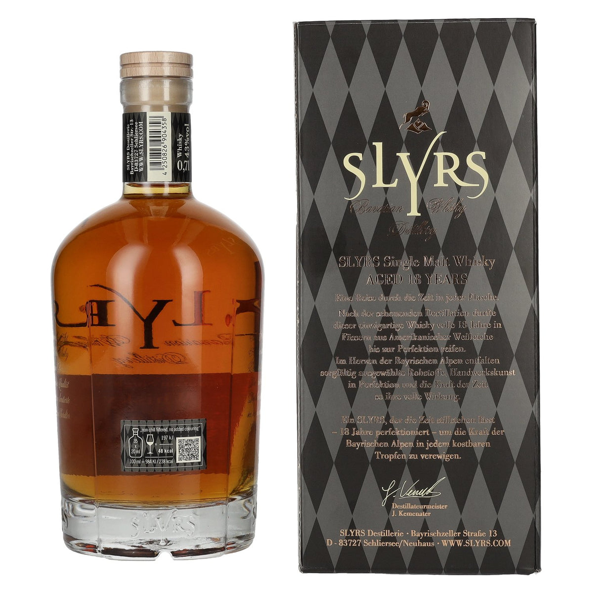 Slyrs 18 Years Old Bavarian Single Malt Whisky Limited Edition 43% Vol. 0,7l in Geschenkbox