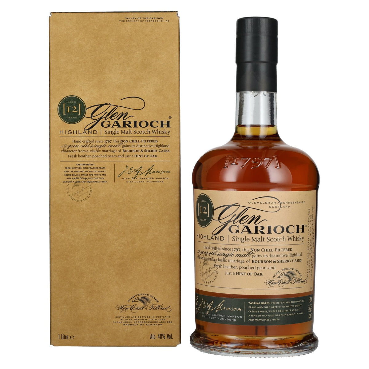 Glen Garioch 12 Years Old Highland Single Malt Scotch Whisky 48% Vol. 1l in Geschenkbox