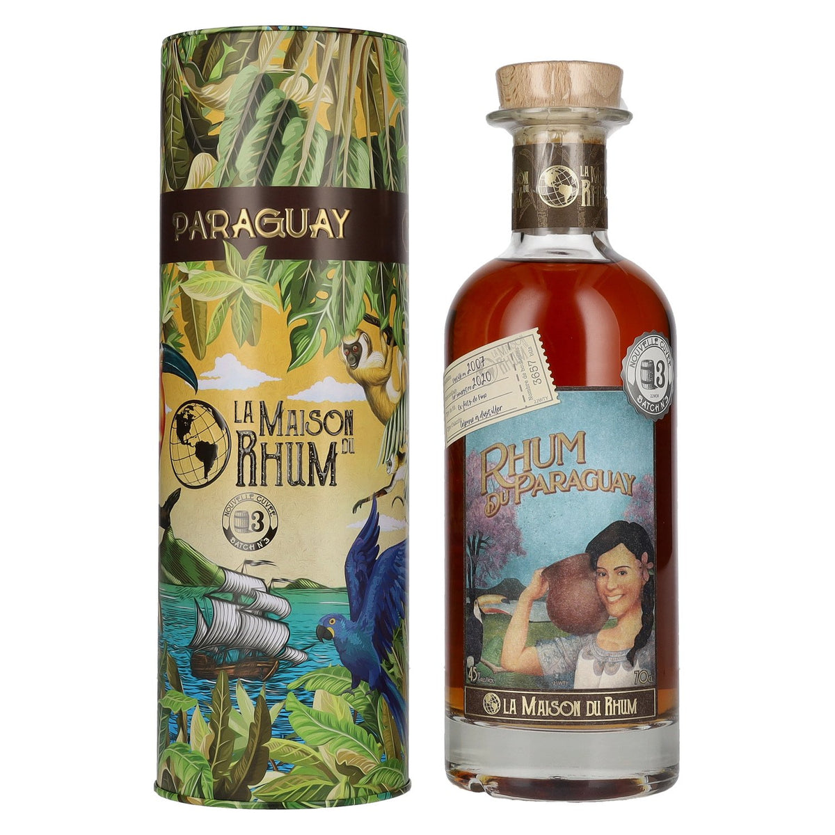 La Maison du Rhum PARAGUAY 2007/2020 Batch N° 3 45% Vol. 0,7l in Tinbox