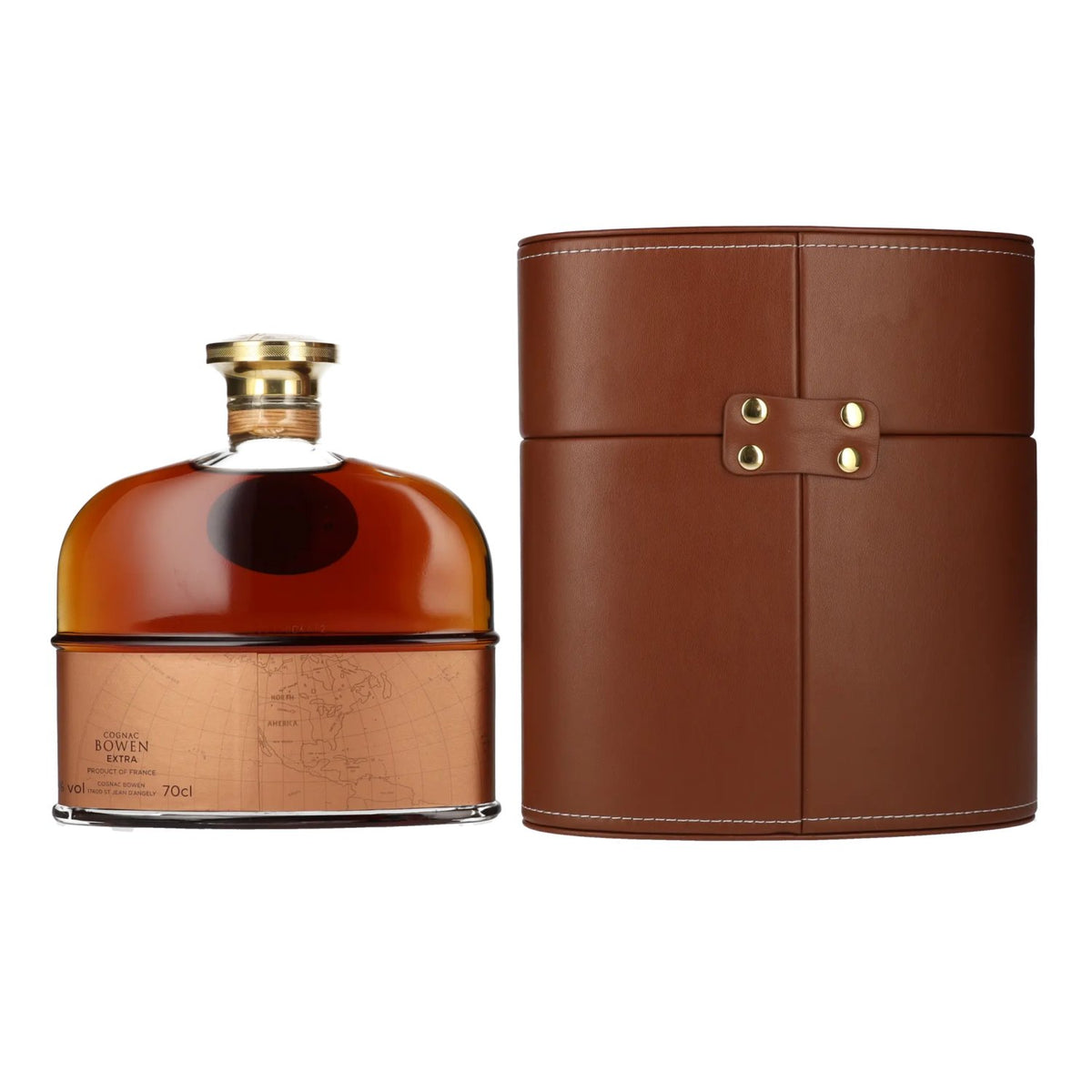 Bowen Cognac Extra 40% Vol. 0.7l in lederlook geschenkverpakking