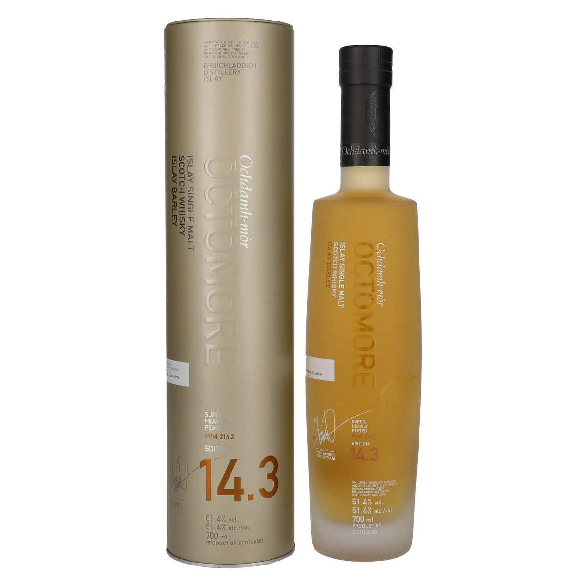 Octomore EDITION: 14.3 Super Heavily Peated Islay Single Malt 61,4% vol. 0,7 l in blikken doos