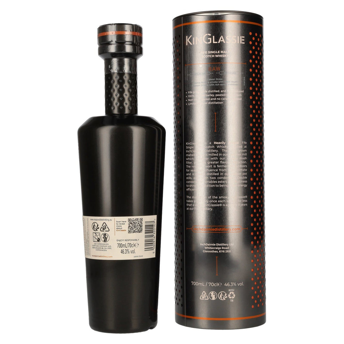 Inchdairnie KinGlassie 8 Years Old Raw Fife Single Malt Scotch Whisky 46,3% Vol. 0,7l in Blik
