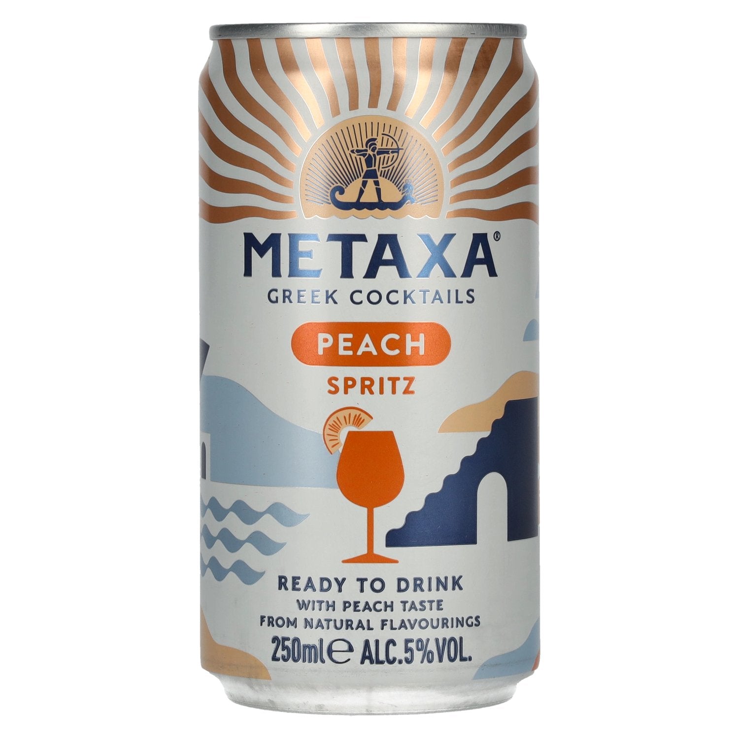 Metaxa Peach Spritz Greek Cocktails Ready to Drink 5% Vol. 0,25l Dose Pfand