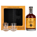 Liqueur Ron Espero Caribbean Orange 40 % vol., 0,7 l, dans un coffret cadeau avec 2 verres