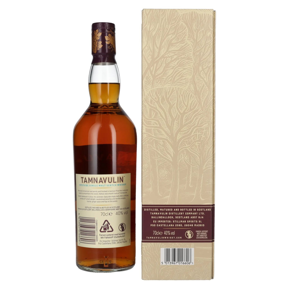 Tamnavulin GERMAN PINOT NOIR CASK, whisky single malt écossais du Speyside, 40 % vol., 0,7 l, dans un coffret cadeau