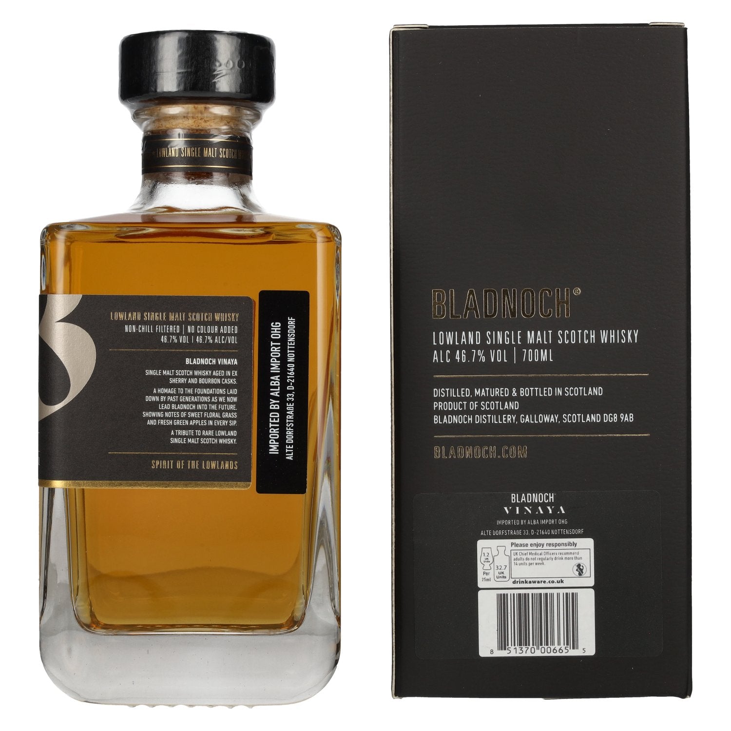 Bladnoch VINAYA Lowland Single Malt Scotch Whisky 46,7% Vol. 0,7l in gift box