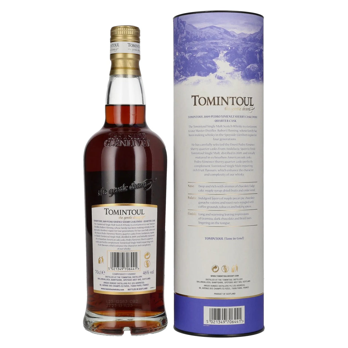 Tomintoul 14 Years Old PX SHERRY QUARTER CASK Finish 2009 46% Vol. 0,7l in Geschenkbox