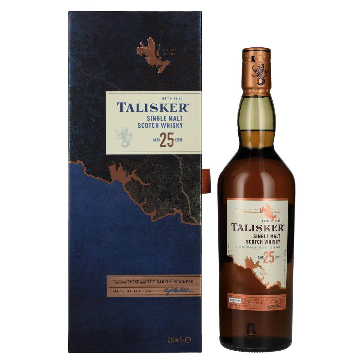 Whisky single malt Talisker 25 ans d'âge, 45,8 % vol., 0,7 l, dans un coffret cadeau