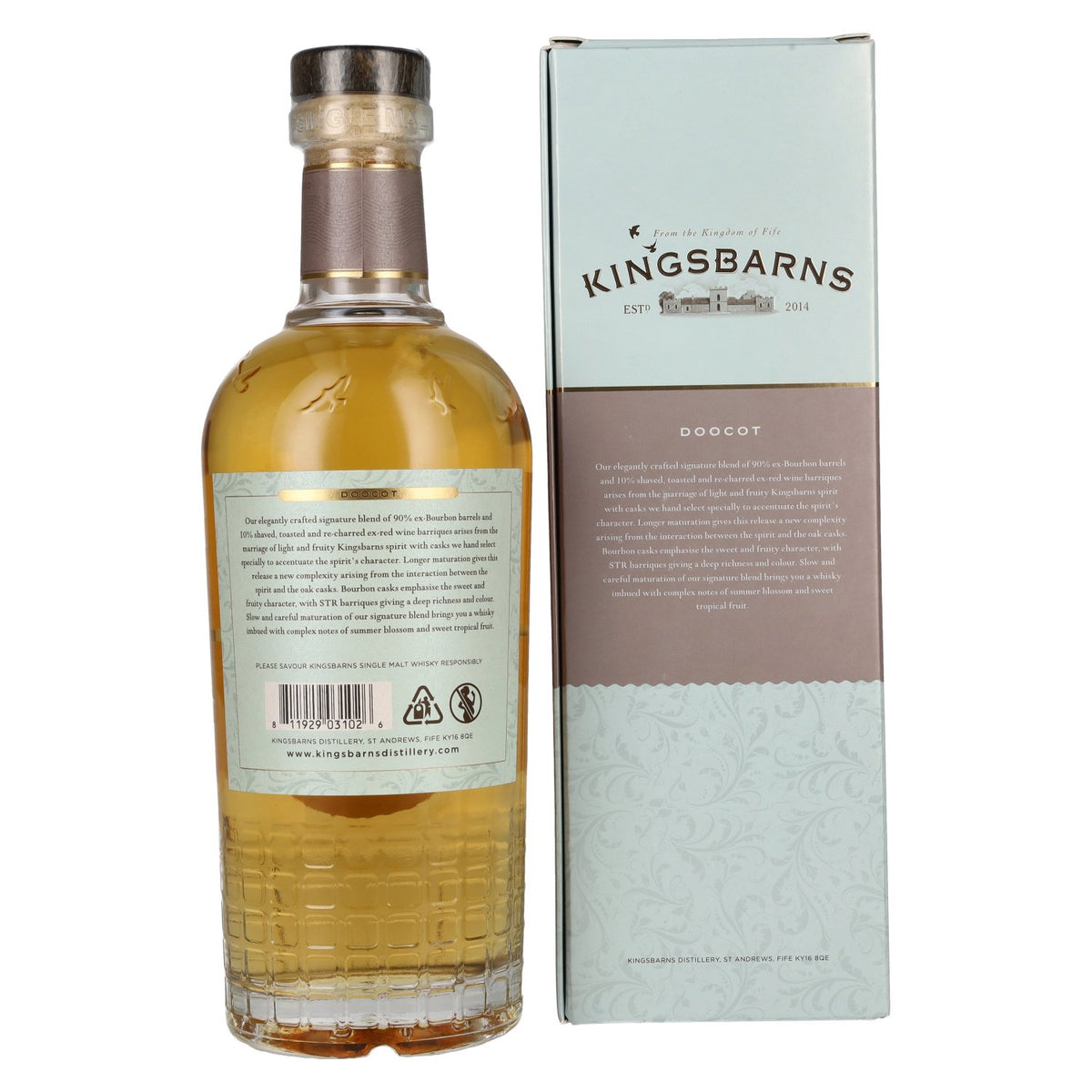 Kingsbarns DOOCOT Lowland Single Malt Scotch Whisky 46% Vol. 0,7l in geschenkverpakking