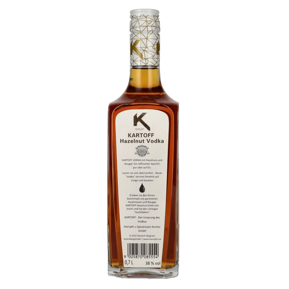 Kartoff Triple Distilled Hazelnut Vodka 38% vol. 0.7 l