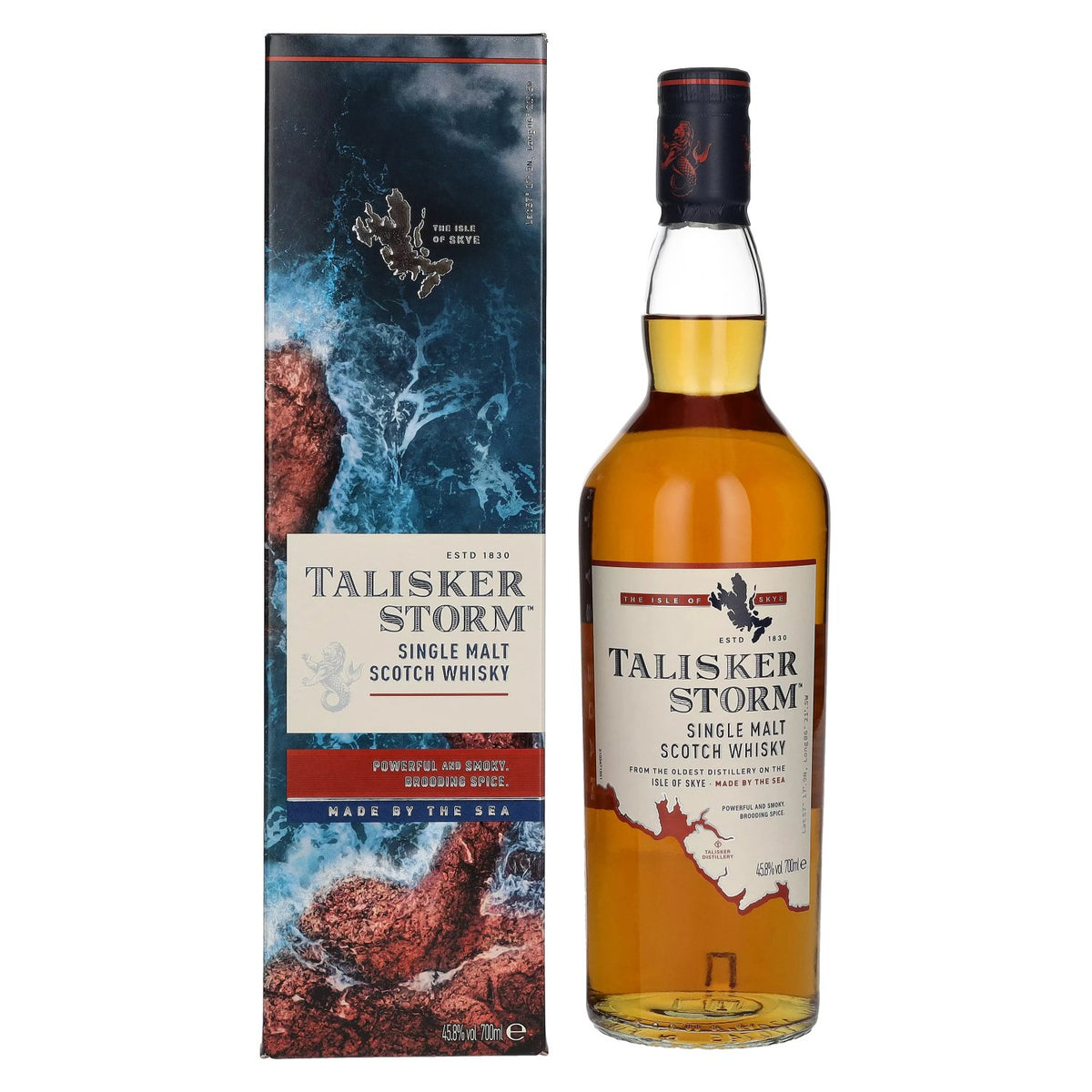 Whisky écossais single malt Talisker Storm, 45,8 % vol., 0,7 l, dans un coffret cadeau