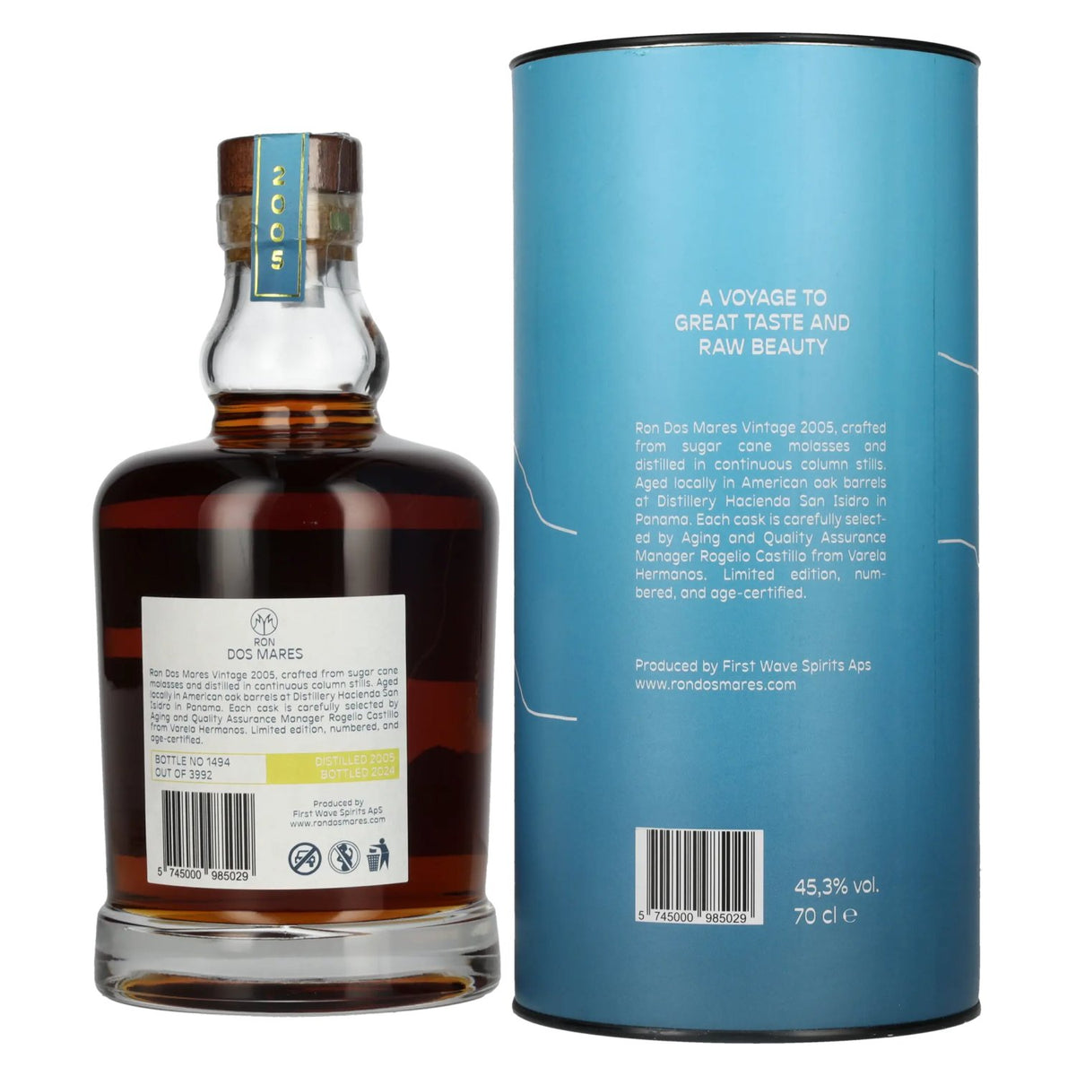 Ron Dos Mares Limited Edition Vintage 2005 45,3% Vol. 0,7l in Geschenkbox
