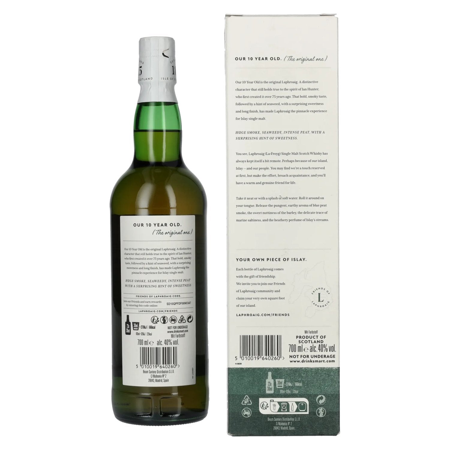 Laphroaig 10 Years Old 40% Vol. 0,7l en boîte cadeau