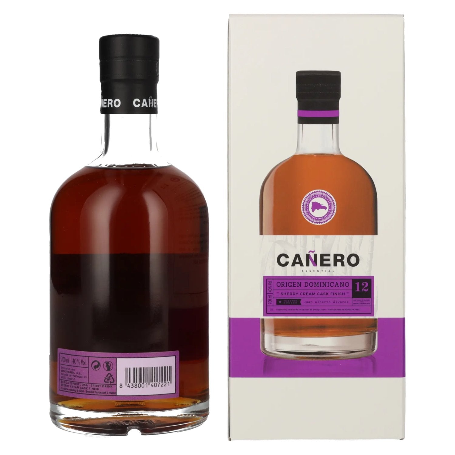 Ron Cañero 12 Solera Ron Dominicano SHERRY CREAM CASK FINISH 40% Vol. 0,7l in gift box