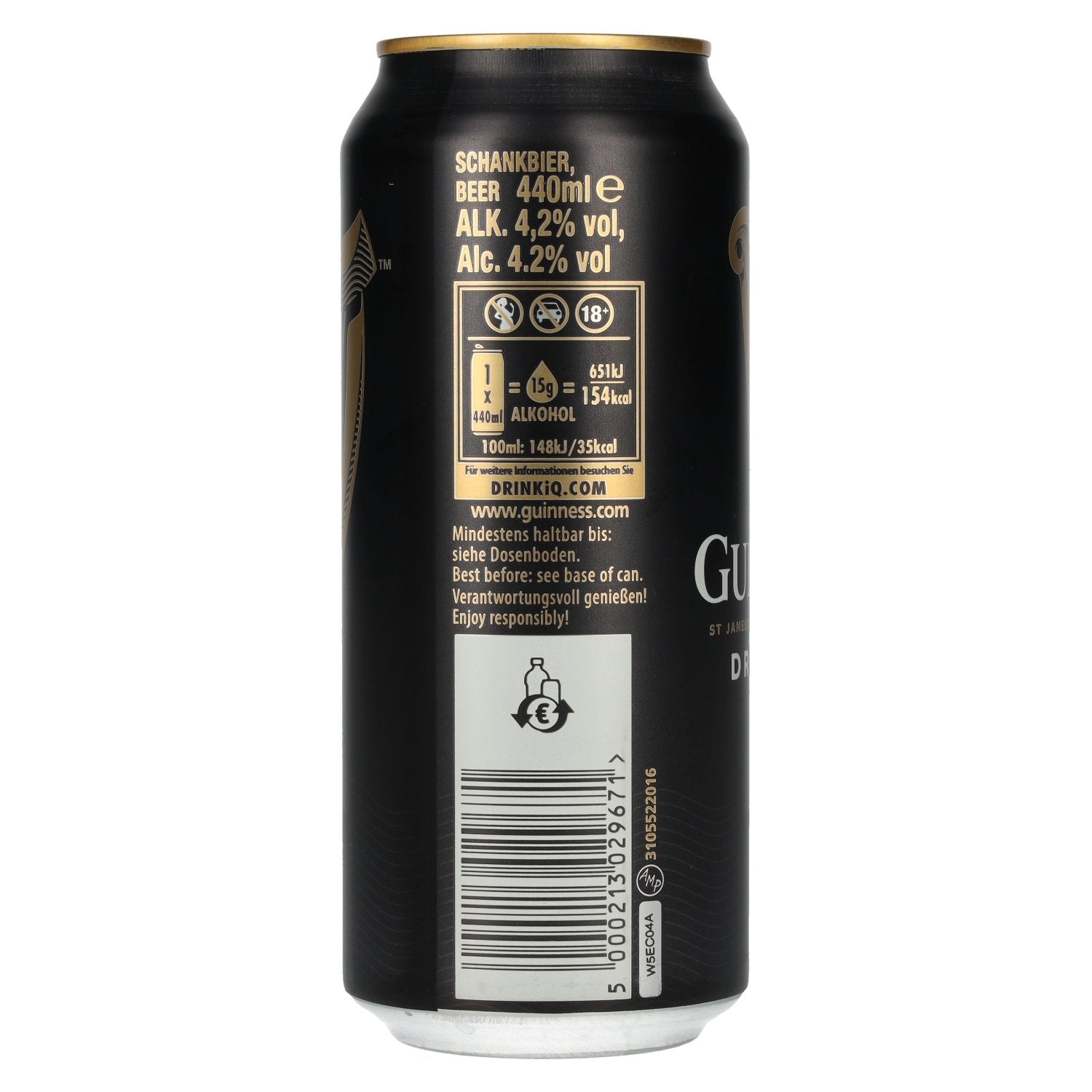Guinness Draught Stout 4,2% Vol. 24x0,44l Dosen Pfand