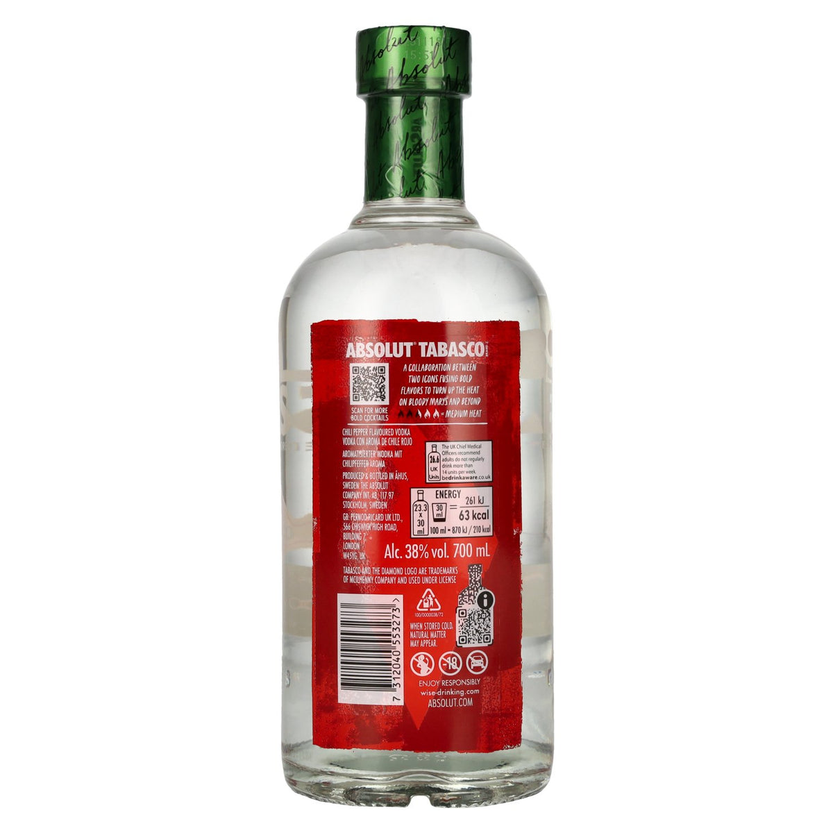 Absolut TABASCO Flavored Vodka 38% Vol. 0,7l