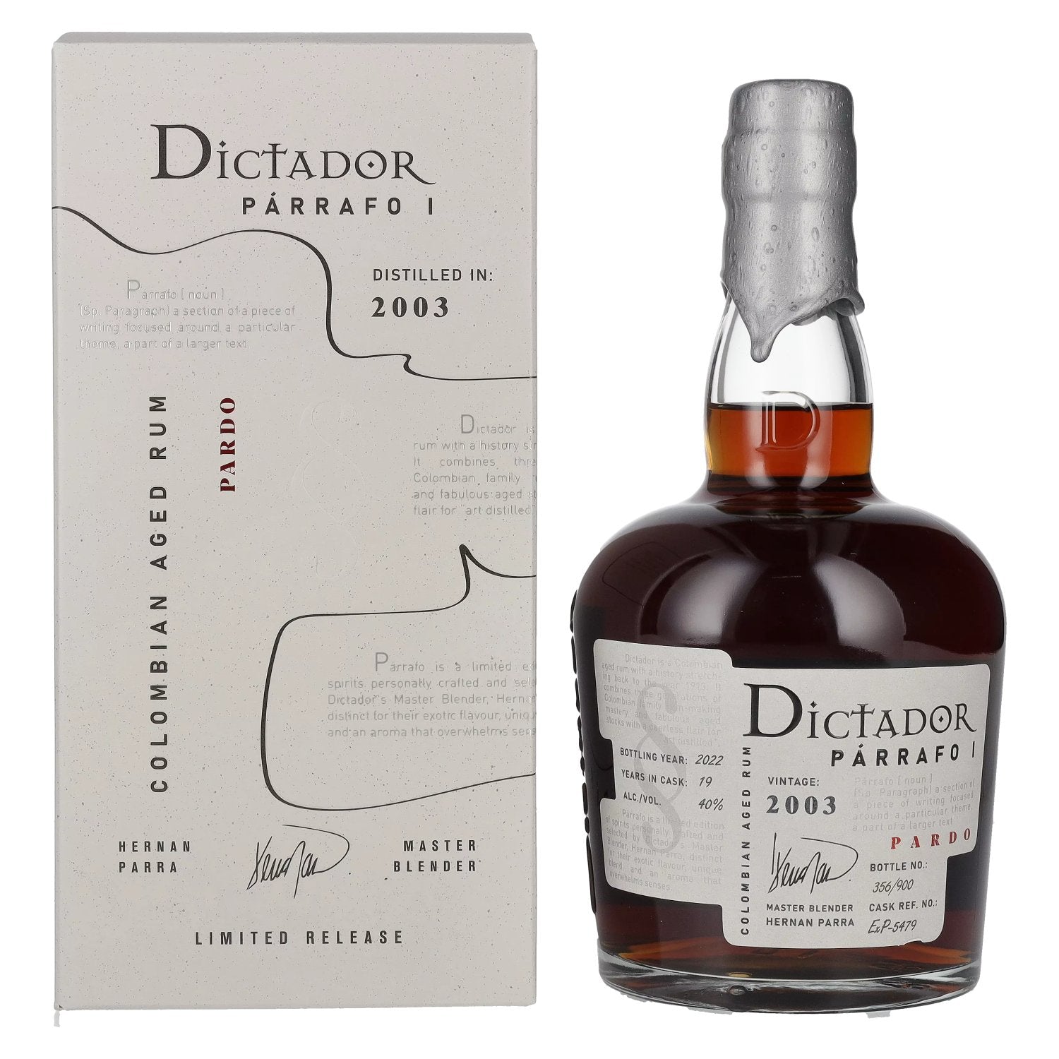 Dictador PÁRRAFO I 19 Years Old PARDO Vintage 2003 40% Vol. 0,7l in gift box