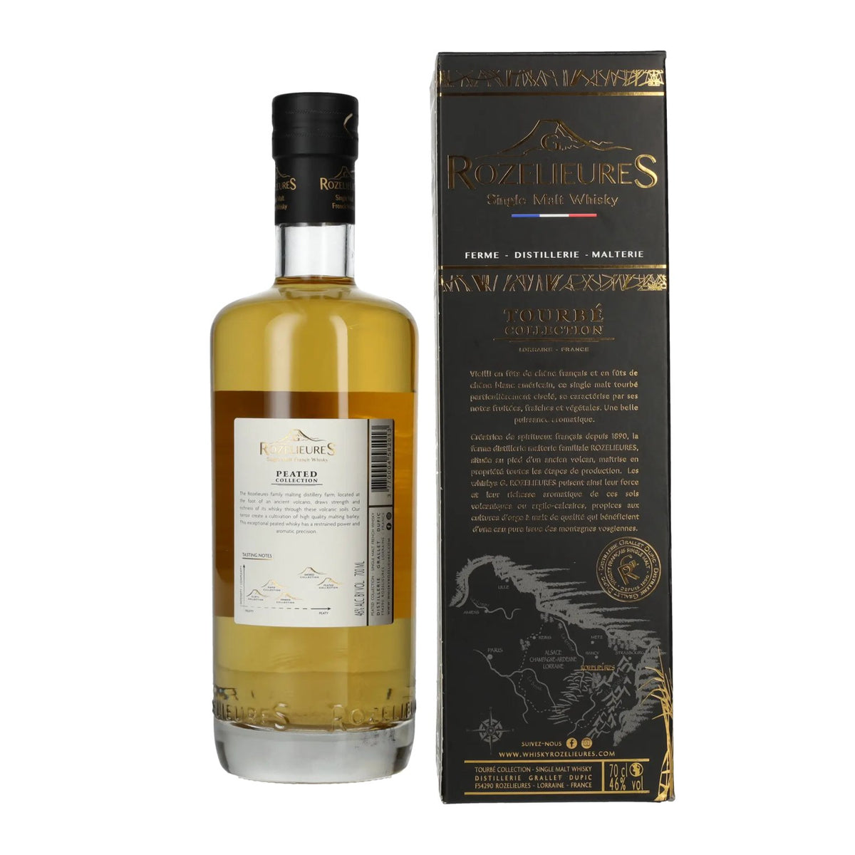 G. Rozelieures TOURBÉ (PEATED) COLLECTION Single Malt Whisky 46% ABV 0.7l in a gift box