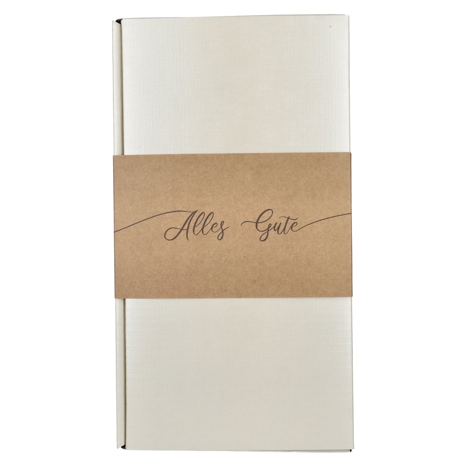 Wrap-around label: ‘All the best’ for a gift box for two