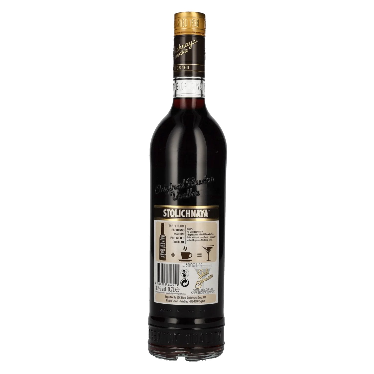 Stolichnaya Espresso Coffee Flavoured Premium Vodka FKP 30% Vol. 0,7l