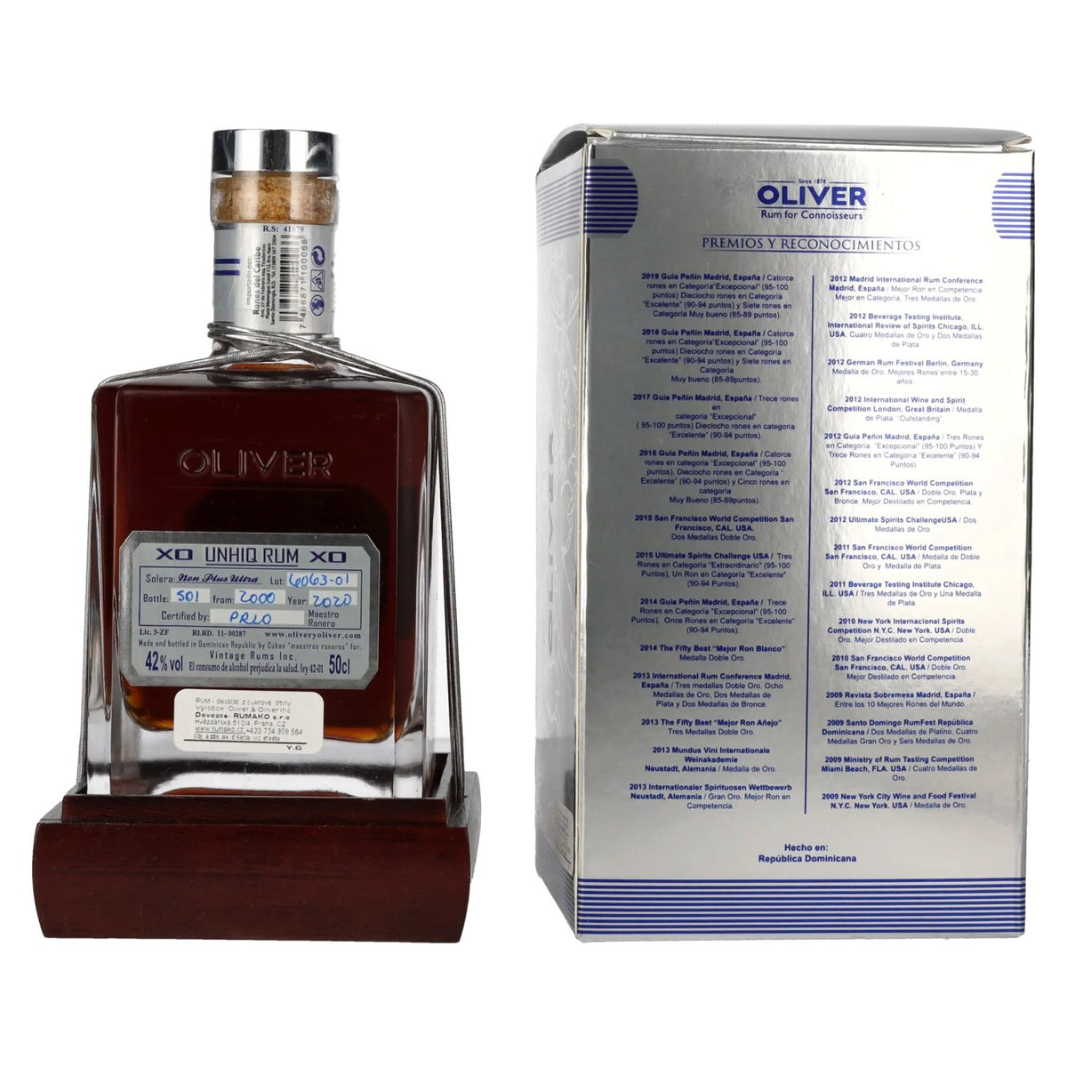 Unhiq XO Unique Malt Rum 42% vol. 0.5 l in a gift box