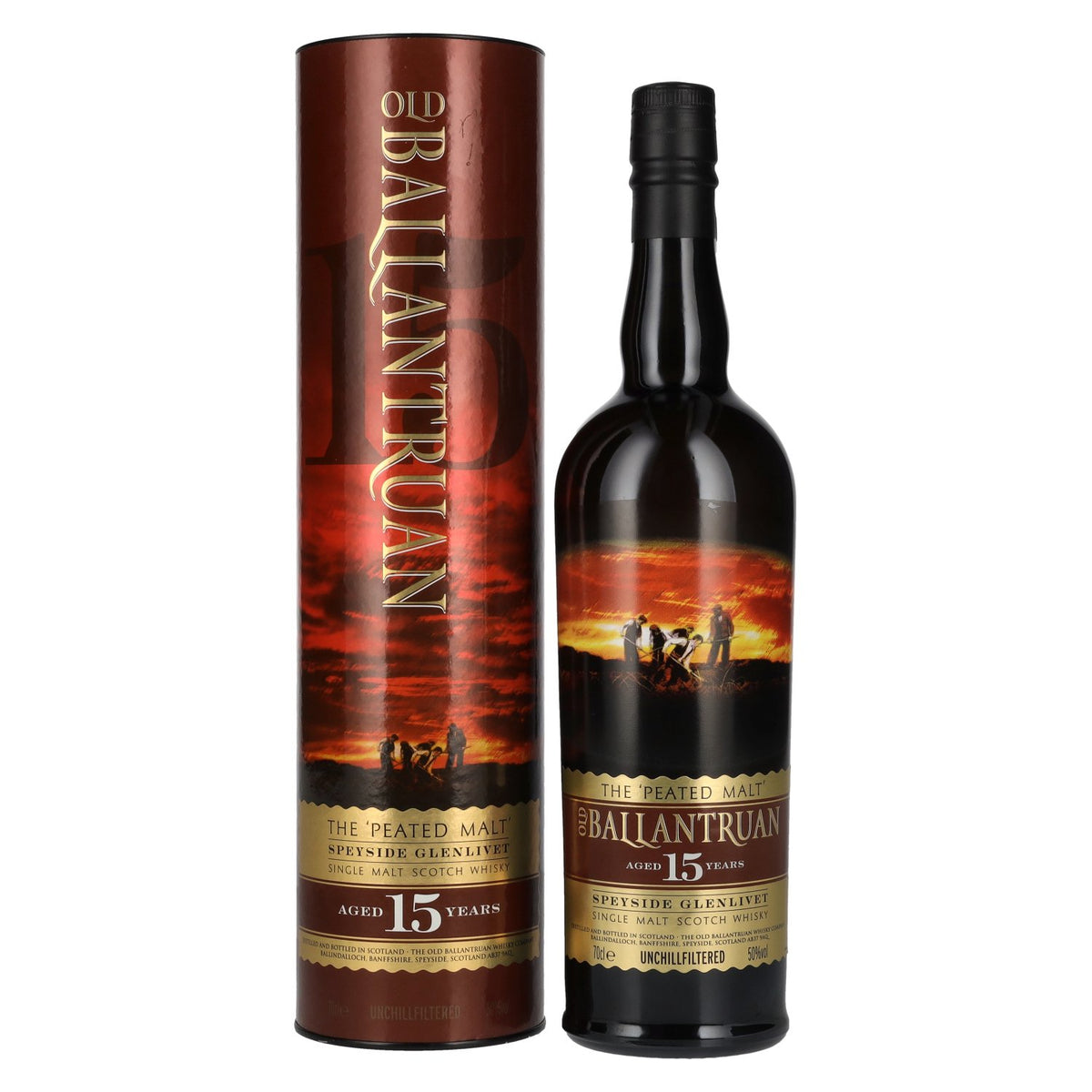 Old Ballantruan Whisky 15 Years Old The Peated Malt Single Malt Scotch Whisky 50% vol. 0,7 l in geschenkverpakking