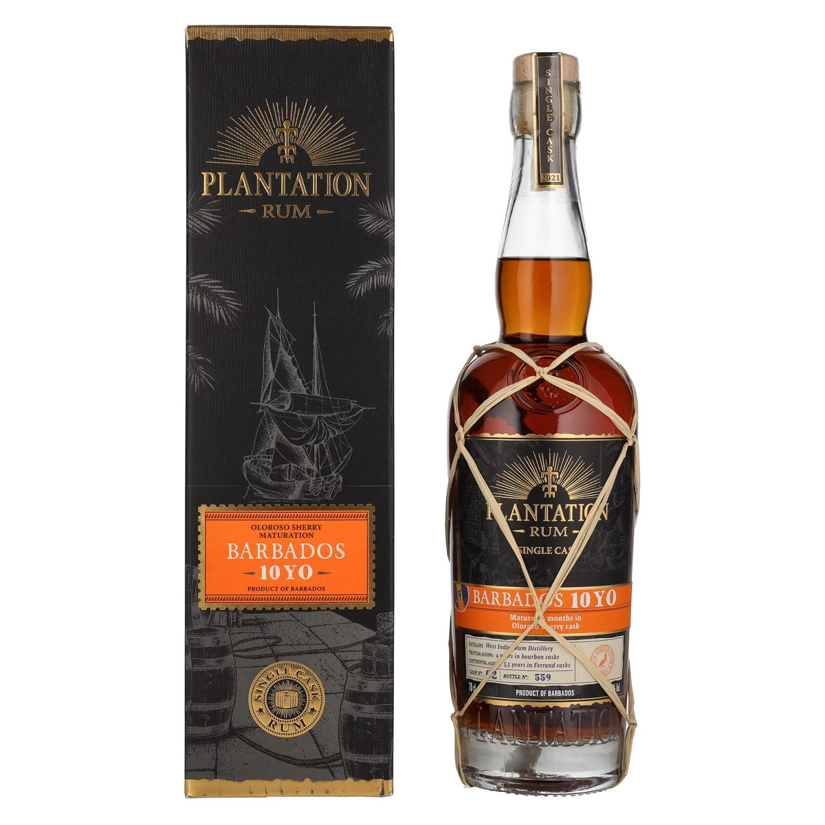 Plantation Rum BARBADOS 10 Years Old Oloroso Sherry Maturation Edition 2021 49% vol. 0.7 l in a gift box