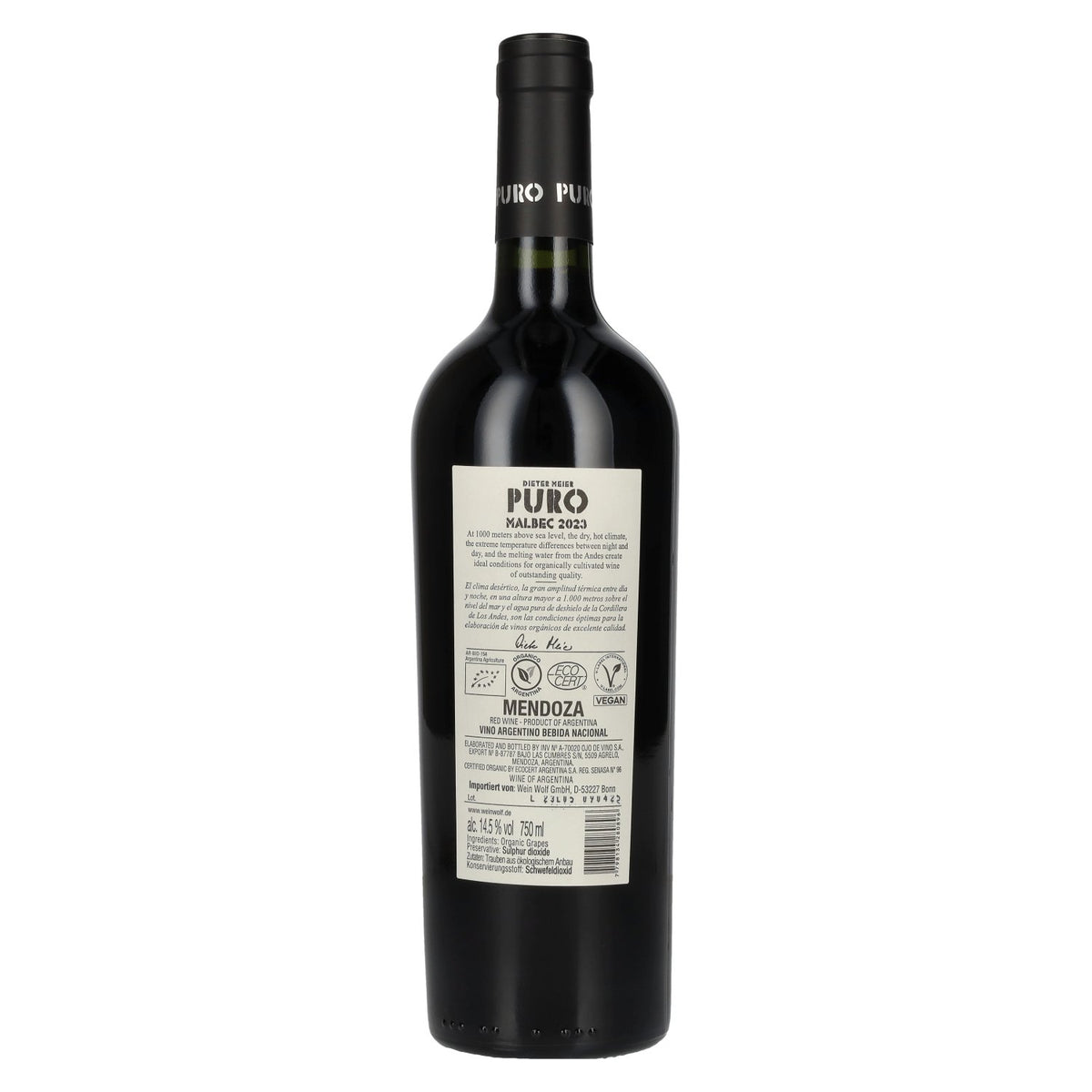 Dieter Meier Puro Malbec BIO 2023 14,5% vol. 0,75 l