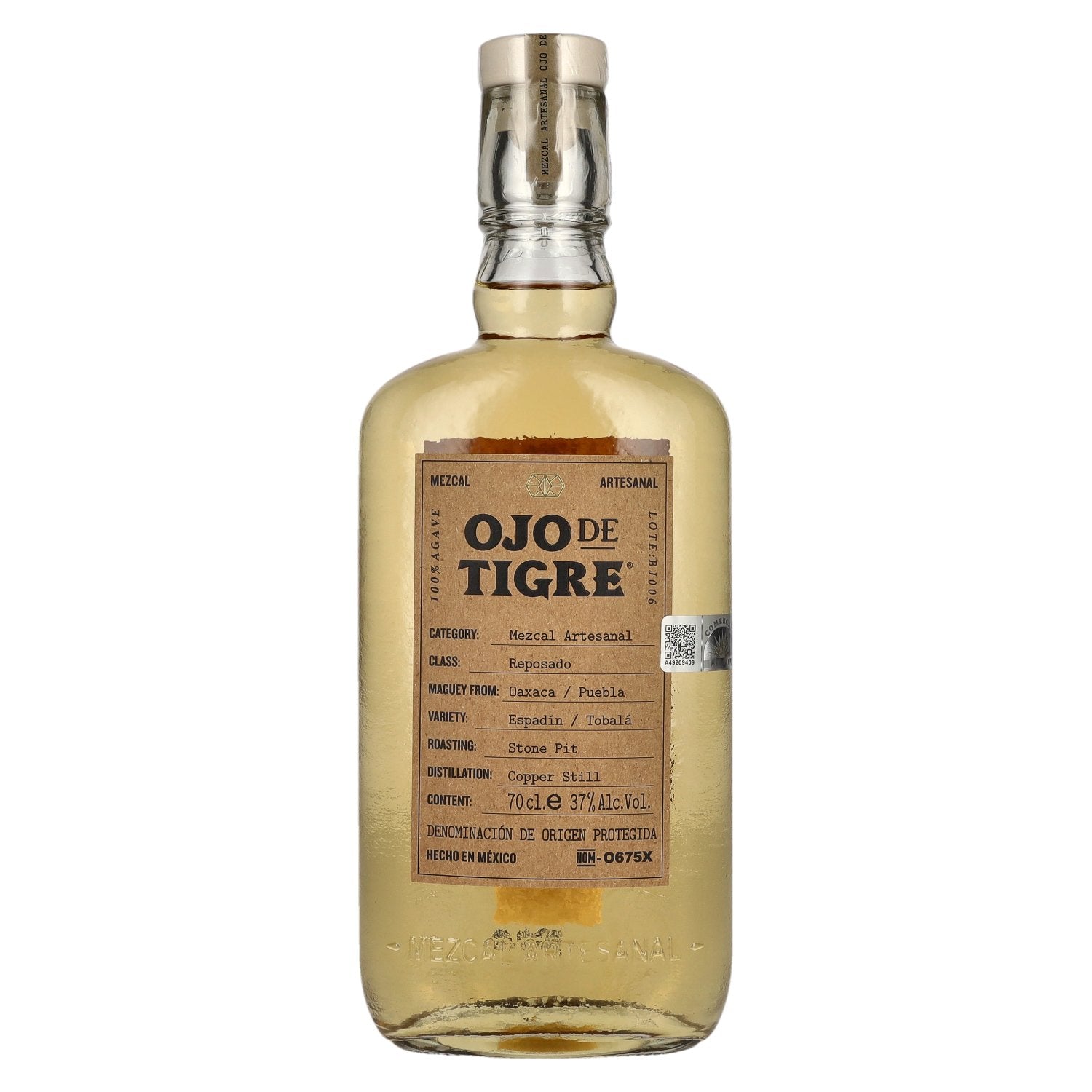 Ojo de Tigre Mezcal Artisanal Reposado 100% Agave 37% vol. 0.7 l