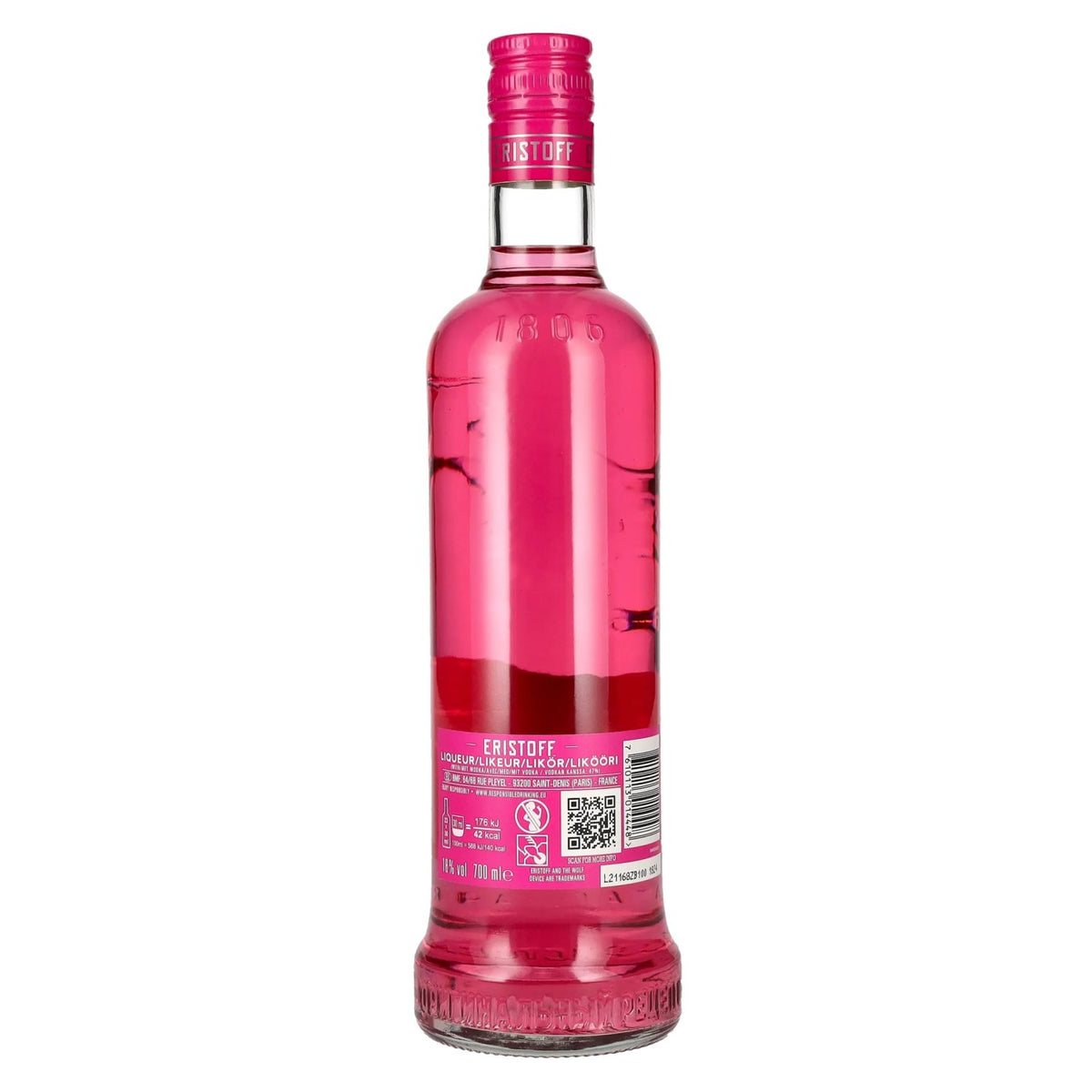 Eristoff PINK Strawberry Flavours & Vodka Liqueur 18% Vol. 0,7l