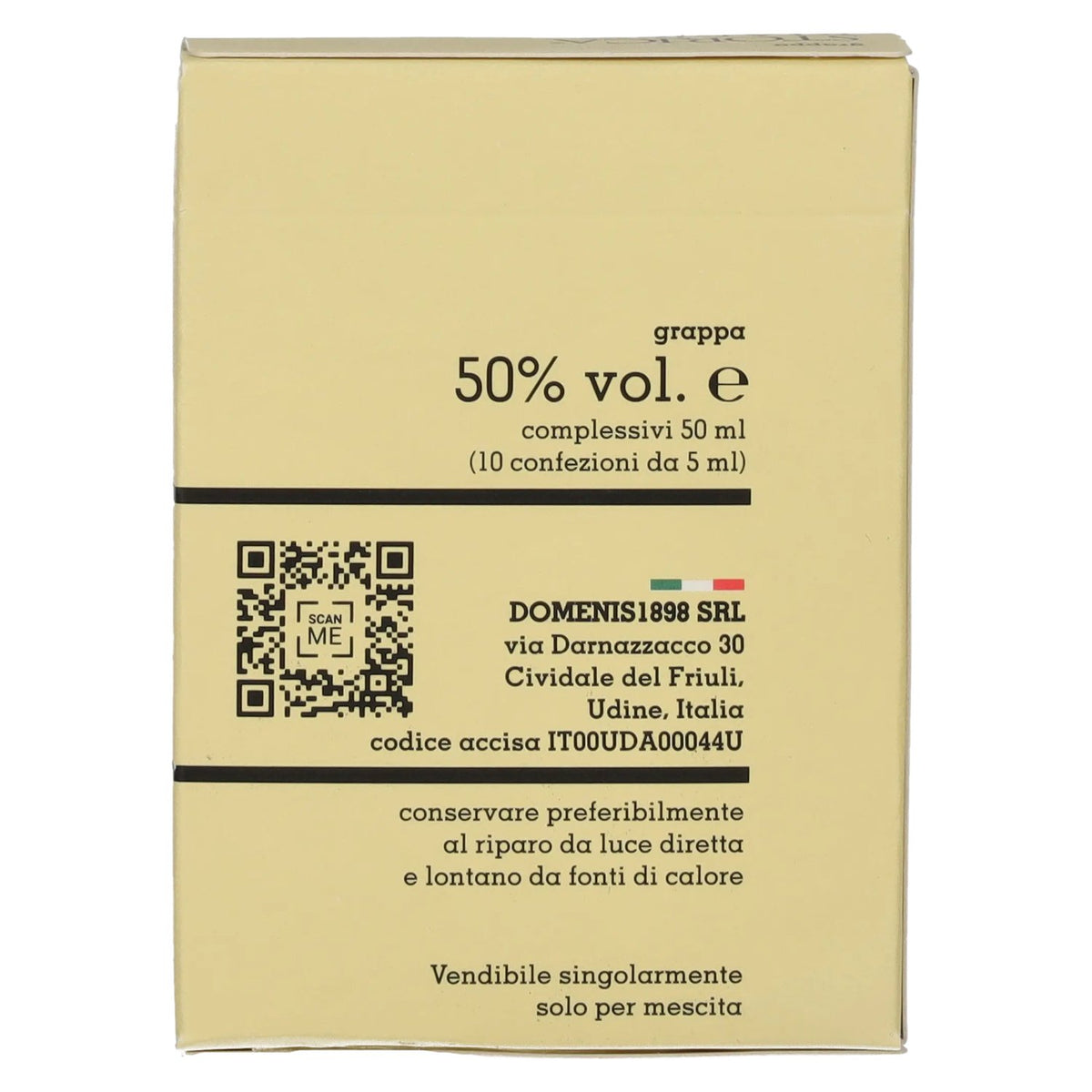 Domenis 1898 STORICA BIANCA Grappa 50% Vol. 10x0,005l in Geschenkbox
