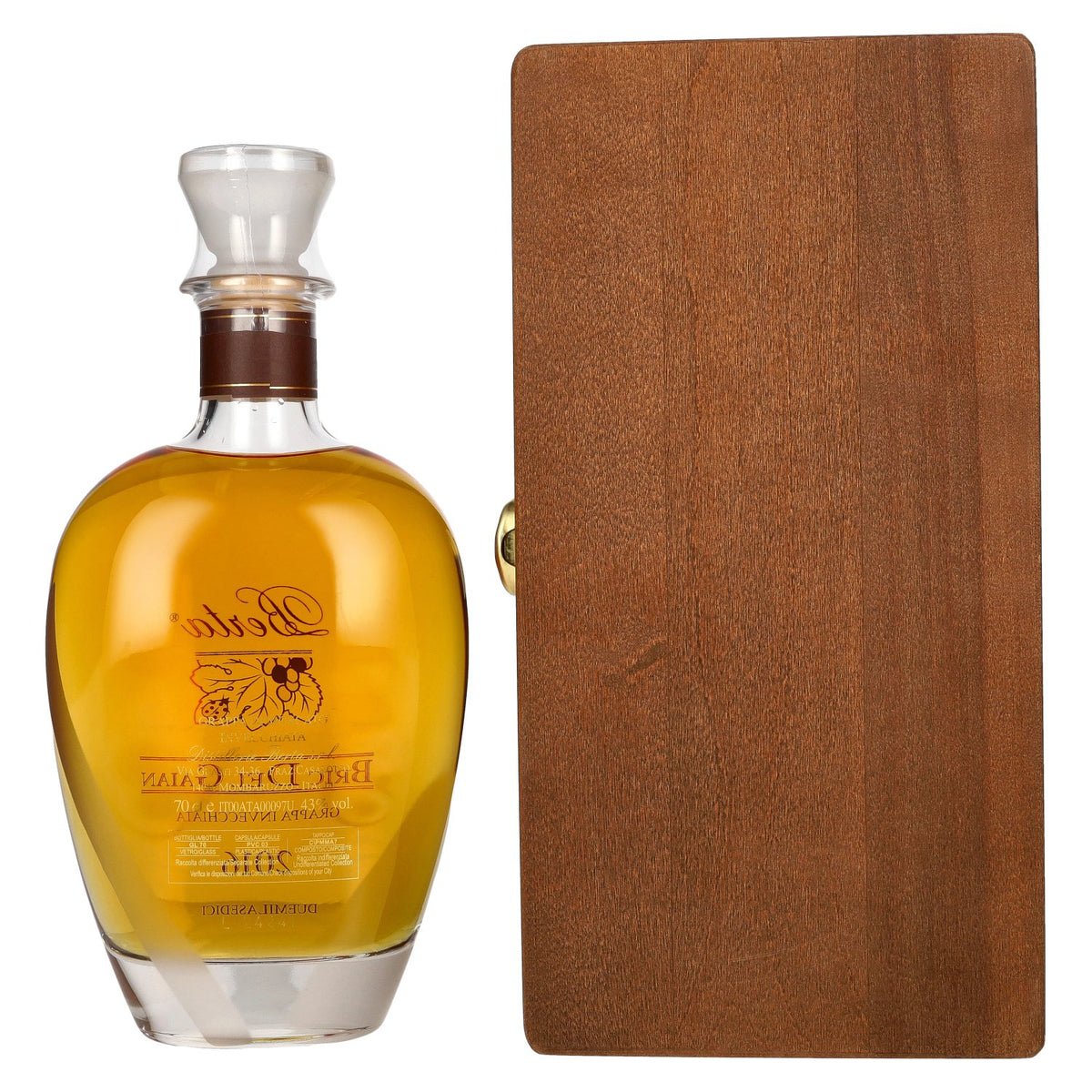 Berta Bric del Gaian Grappa di Moscato Invecchiata 2016 43% ABV 0.7l in a wooden box