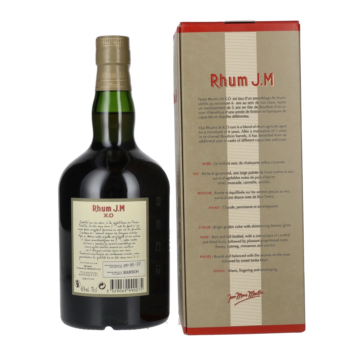 Rhum J.M Très Vieux Rhum Agricole X.O 45% Vol. 0,7l in gift box