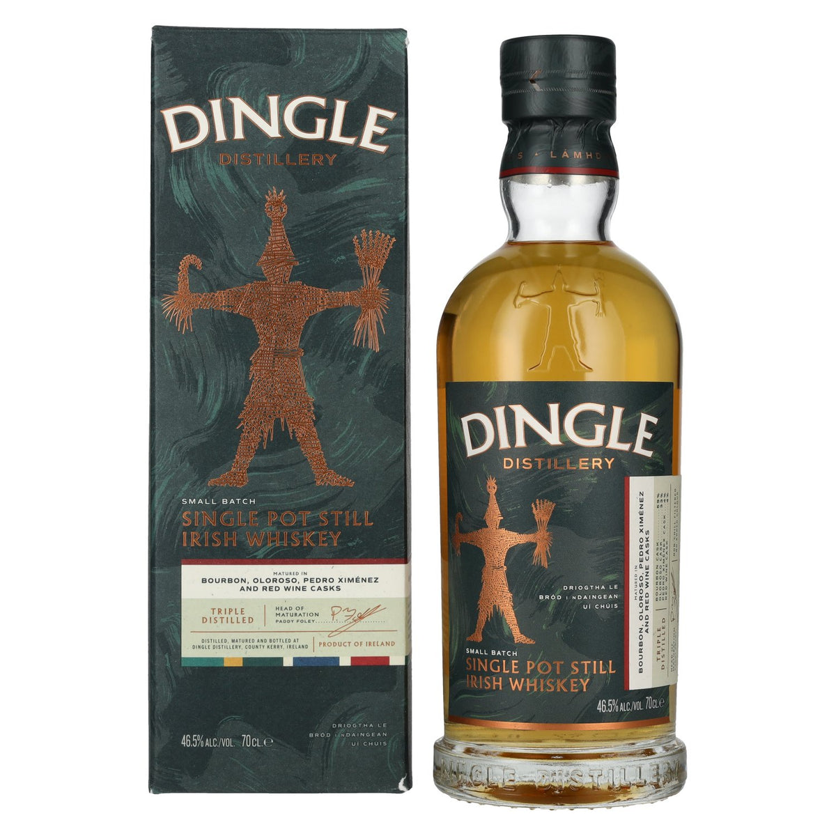 Whisky irlandais Dingle Single Pot Still, triple distillation, 46,5 % vol., 0,7 l, dans un coffret cadeau