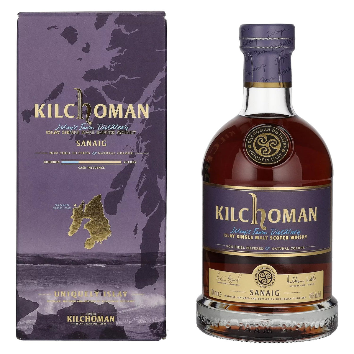 Kilchoman SANAIG Islay Single Malt Scotch Whisky 46% Vol. 0,7l in Geschenkbox