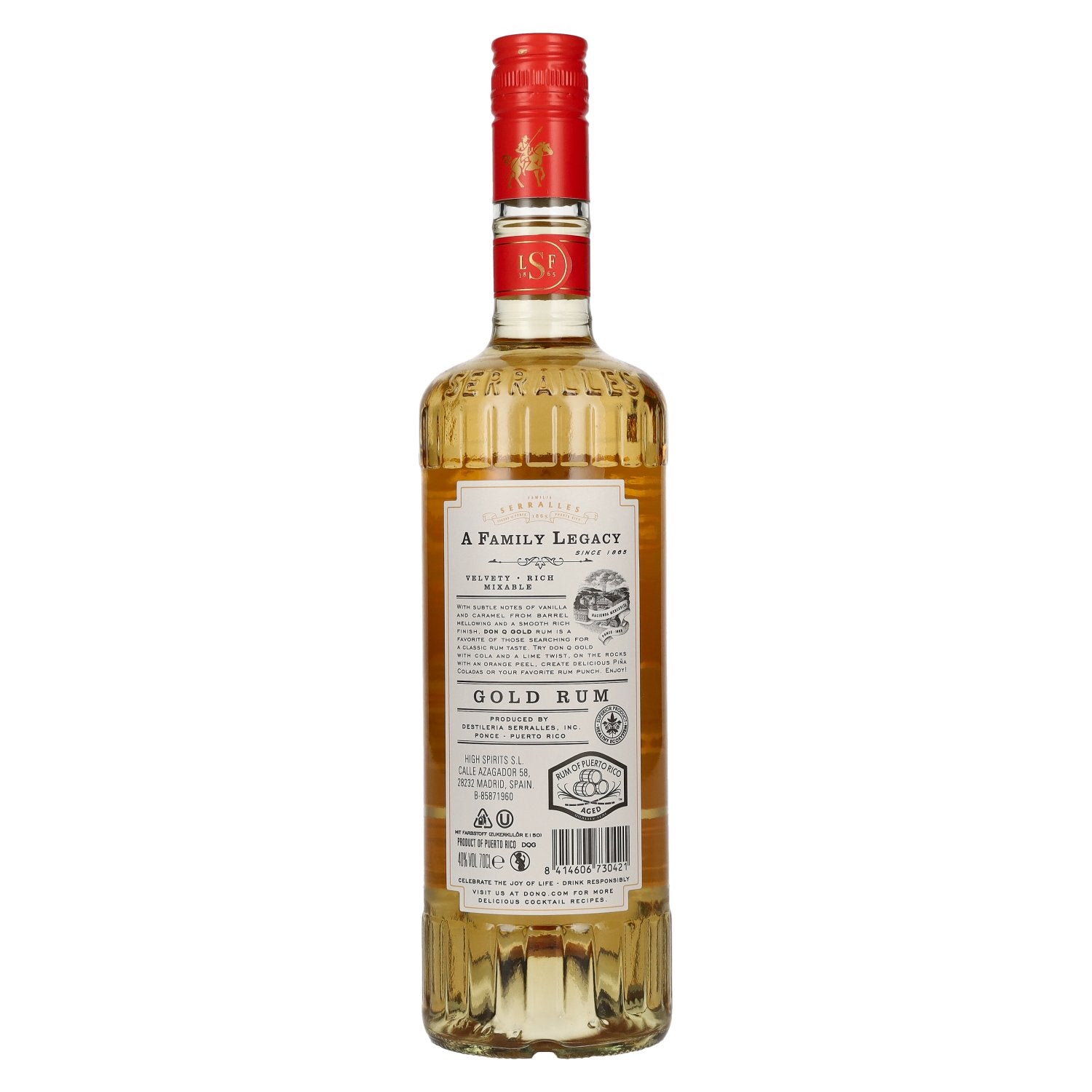 Don Q GOLD Puerto Rican Rum 40% Vol. 0,7l