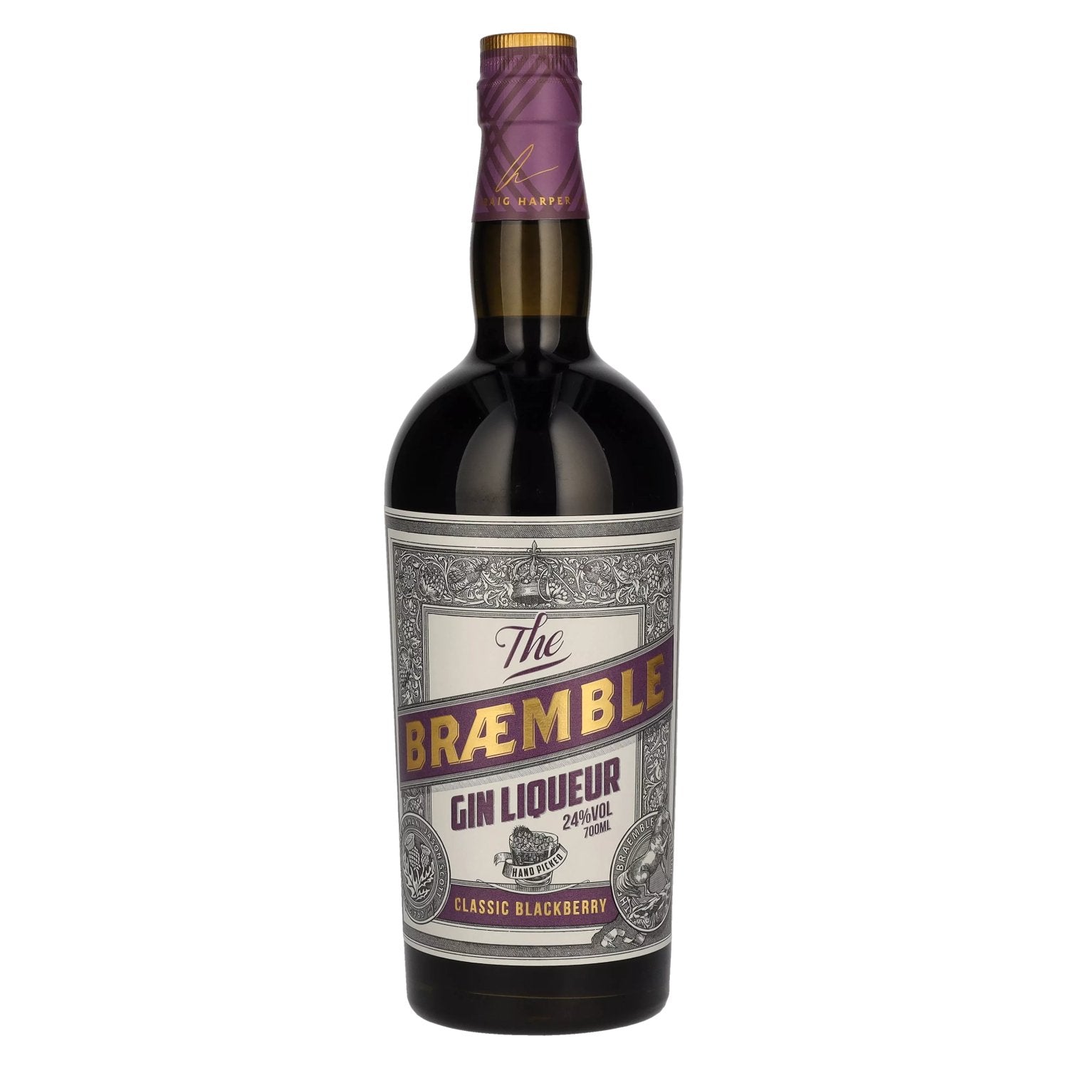 De BRAEMBLE Gin Likeur Klassiek Bramen 24% Vol. 0,7l