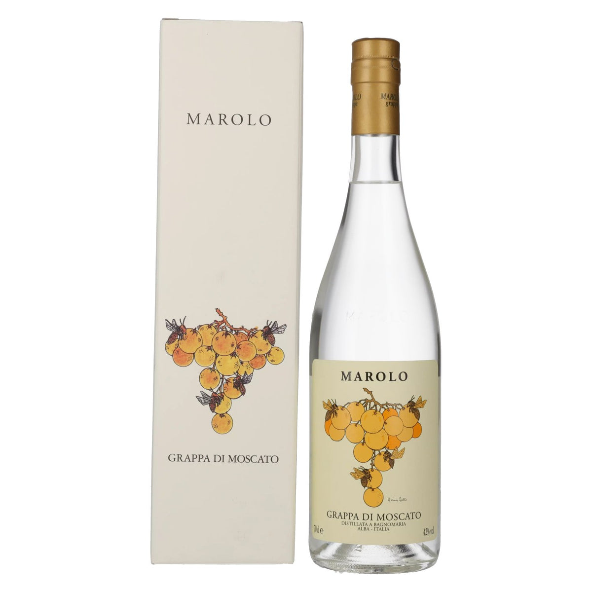 Marolo Grappa di MOSCATO 42% vol. 0.7 l in a gift box