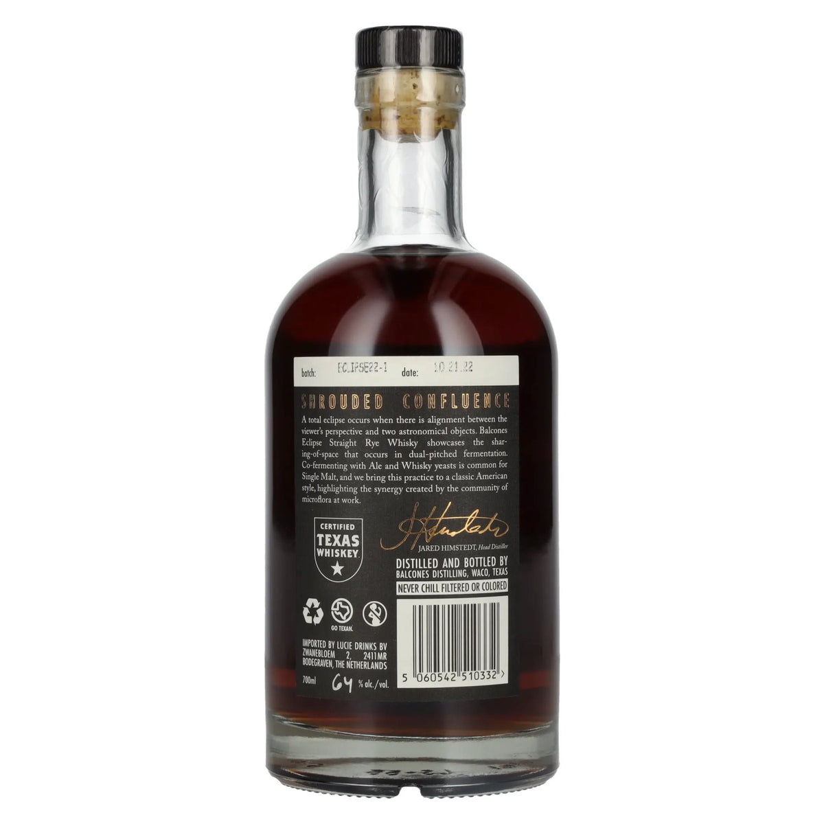Balcones ECLIPSE TEXAS RYE Cask Strength Rye Whisky 64% Vol. 0,7l