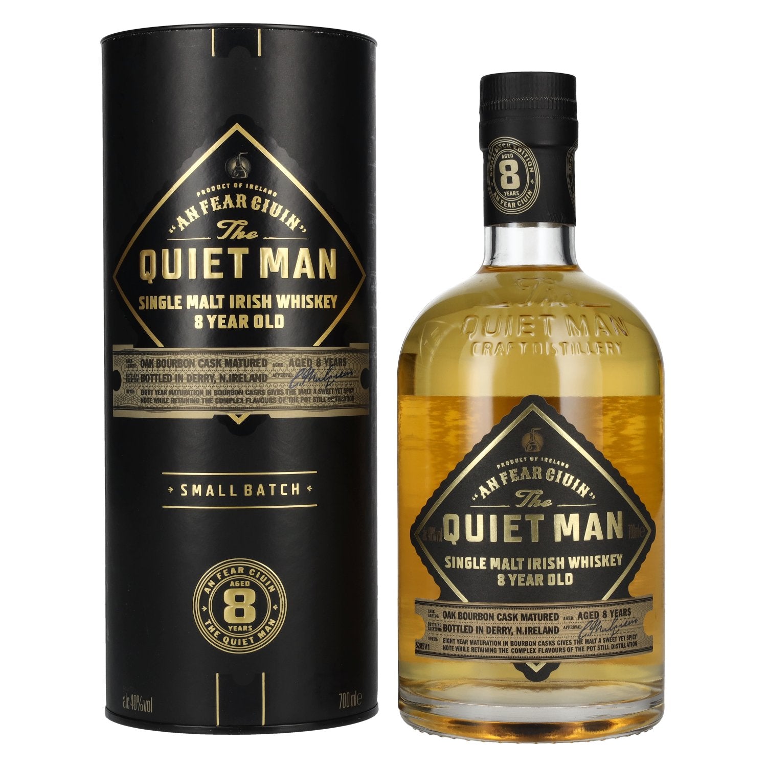 The Quiet Man AN FEAR CIUIN 8 Year Old Single Malt Irish Whiskey 40% Vol. 0,7l in gift box